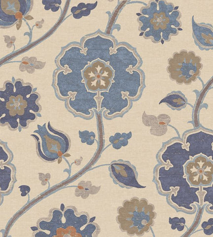 350610 Silk Garden Flowers Blue Wallpaper