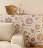 350611 Silk Garden Flowers Beige Wallpaper