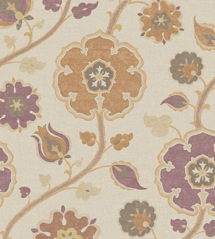 350611 Silk Garden Flowers Beige Wallpaper
