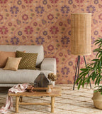 350612 Silk Garden Flowers Orange Wallpaper