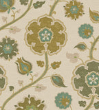 350613 Silk Garden Flowers Green Wallpaper