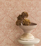 350622 Antique Damask Pink Orange Wallpaper