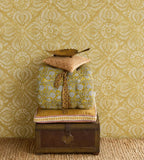 350623 Antique Damask Yellow Wallpaper