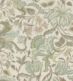 350641 Misty Bloom Flowers Green Wallpaper 