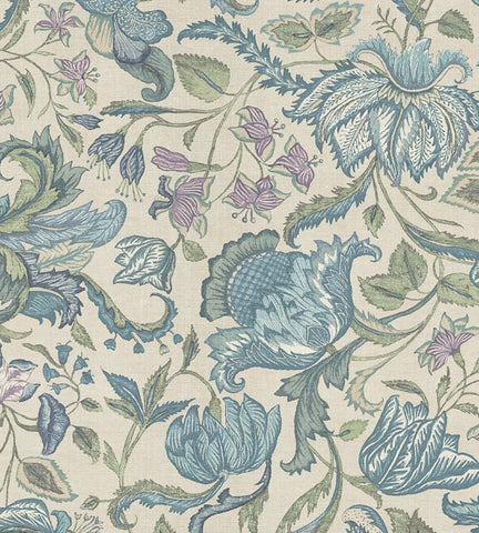 350645 Misty Bloom Flowers Blue Wallpaper