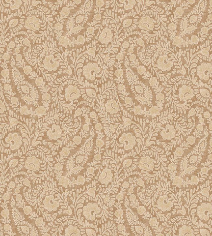 350652 Embroidered Meadow Brown Wallpaper 