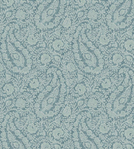 350656 Embroidered Meadow Blue Wallpaper