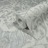35147 Industrial Floral Beige Gray Wallpaper 