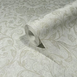 35148 Industrial Floral Gray White Wallpaper