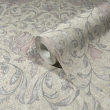35152 Nature Romantic Floral Beige Gray Wallpaper 