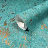 35164 Concrete Look Industrial Green Wallpaper