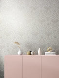 35168 Industrial Floral Beige White Wallpaper 