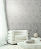 35168 Industrial Floral Beige White Wallpaper 