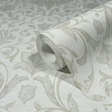 35168 Industrial Floral Beige White Wallpaper 