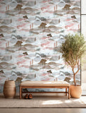 35786 Boho Graphically Blue Red Wallpaper
