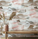 35786 Boho Graphically Blue Red Wallpaper