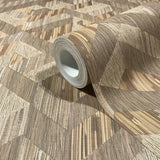 35790 Boho Wood Look Brown Beige Wallpaper