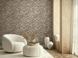 35791 Boho Wood Look Brown Grey Wallpaper