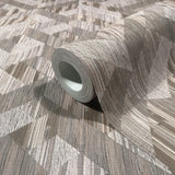 35791 Boho Wood Look Brown Grey Wallpaper