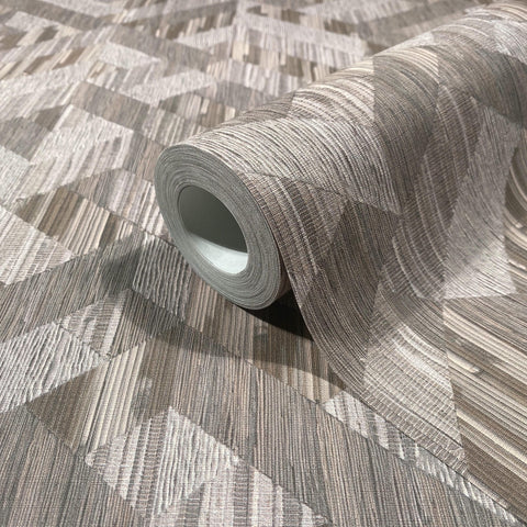 35791 Boho Wood Look Brown Grey Wallpaper