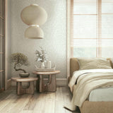 35794 Boho Floral Grey White Wallpaper