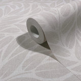 35794 Boho Floral Grey White Wallpaper
