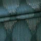 35806 Abstract diamond streaks geo dark green teal gold metallic textured wallpaper 3D
