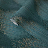 35806 Abstract diamond streaks geo dark green teal gold metallic textured wallpaper 3D
