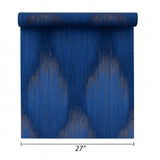 35808 Abstract diamond streaks geometric royal blue gold metallic textured wallpaper

