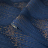 35808 Abstract diamond streaks geometric royal blue gold metallic textured wallpaper
