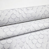 35809 Faux layered scallop scales plaster texture light gray art embossed wallpaper 3D