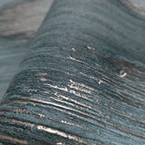 35888 Crystal diamonds strass embossed streaks dark green teal gold textured wallpaper