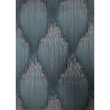 35888 Crystal diamonds strass embossed streaks dark green teal gold textured wallpaper