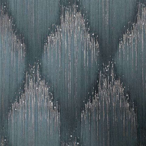 35888 Crystal diamonds strass embossed streaks dark green teal gold textured wallpaper