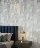 36427 Whisper Graphically Geometric Gray Wallpaper 