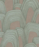36430 Whisper Graphically Geometric Brown Green Wallpaper