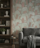 36430 Whisper Graphically Geometric Brown Green Wallpaper