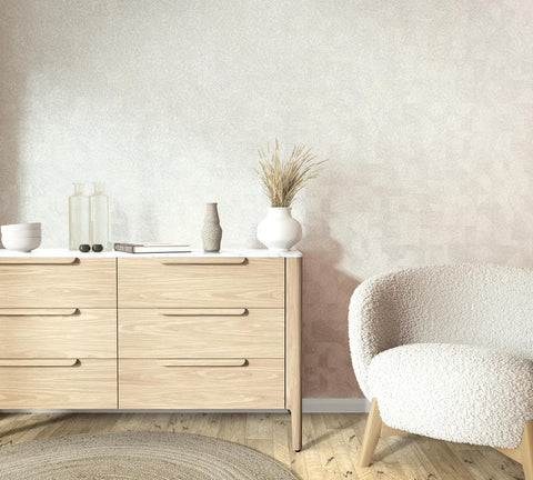 36451 Whisper Graphically Geometric Beige White Wallpaper