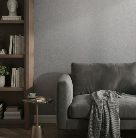 36459 Whisper Uni Plaster finish Gray Wallpaper