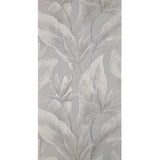 36464 Tropical botanic plant leaves gray beige cream faux fabric textured wallpaper 3D
