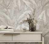 36464 Whisper Nature Floral Beige Grey Wallpaper