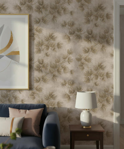 36498 Whisper Nature Floral Beige Brown Wallpaper