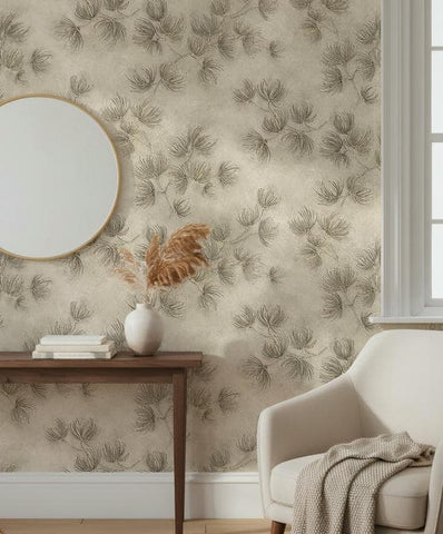 36499 Whisper Nature Floral Beige Wallpaper