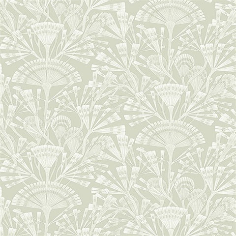 366011 Zorah Mint Botanical Wallpaper