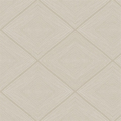 366020 Aries Taupe Geometric Wallpaper