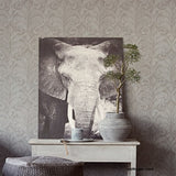 376001 Vallon Grey Damask Wallpaper