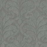 376001 Vallon Grey Damask Wallpaper