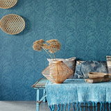 376003 Vallon Teal Damask Wallpaper