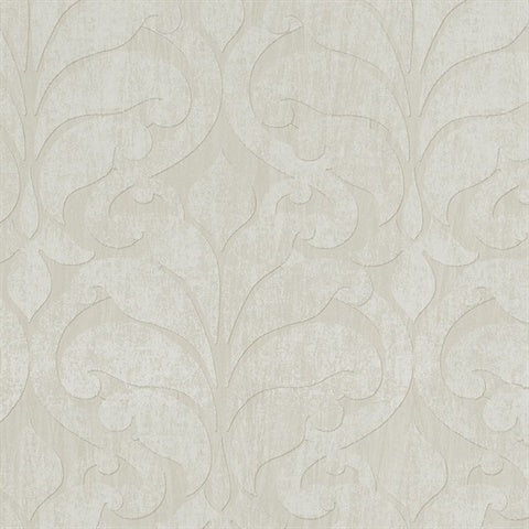 376004 Vallon Khaki Damask Wallpaper