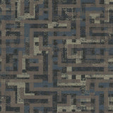 376013 Tebessa Dark Brown Geometric Wallpaper